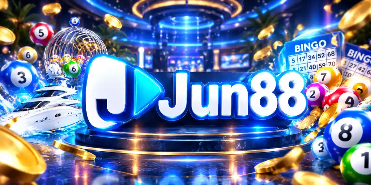 Banner utama Jun88 platform game online terpercaya dengan casino dan taruhan olahraga